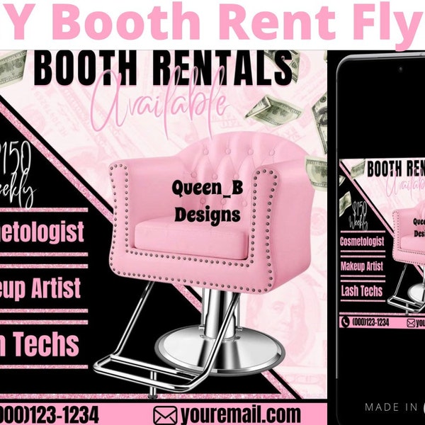 Salon Booth Rental Flyer Etsy