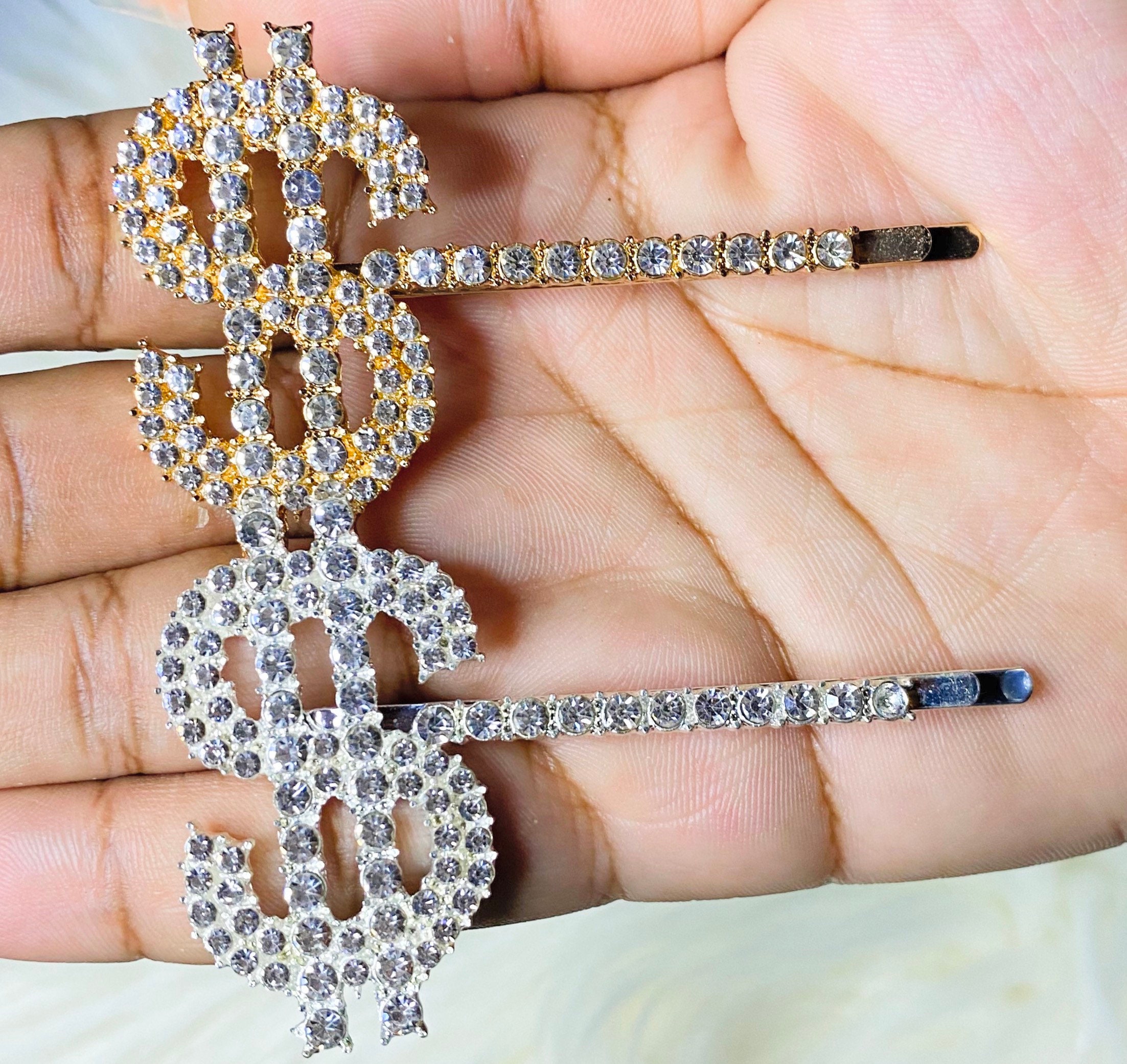 Dollar Sign Hair clips Rhinestone hair claws Trendy Hair Etsy