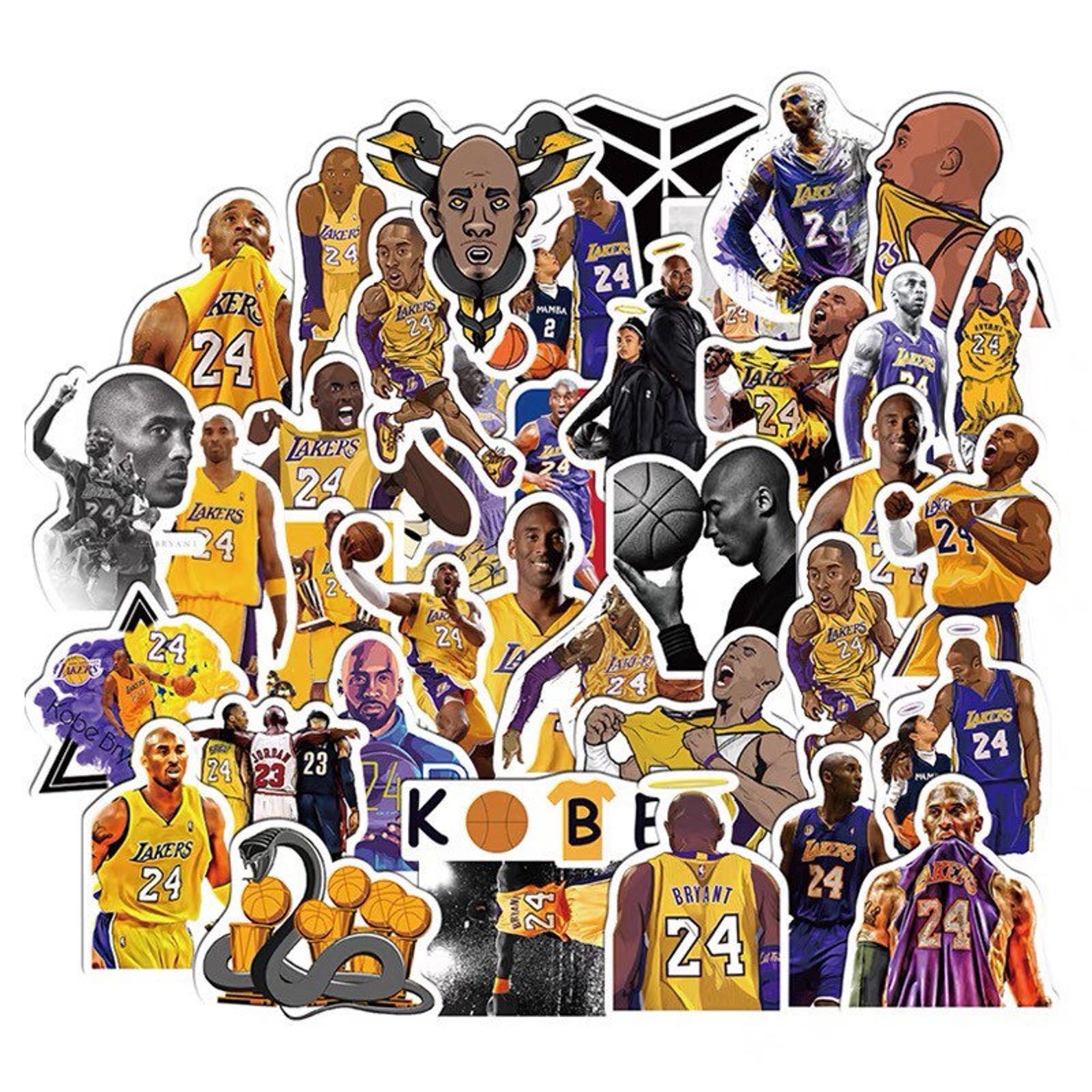 50 Pcs Kobe Bryant Stickers Etsy