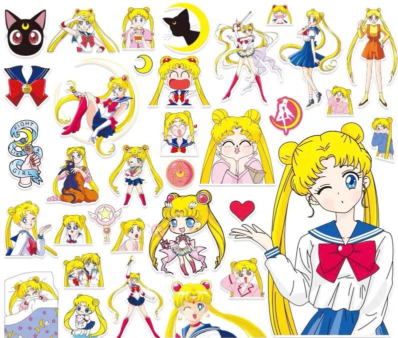 33 Pcs Sailor Moon Stickers - Etsy