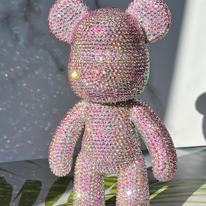 Handmade rhinestone bearbrick figurine