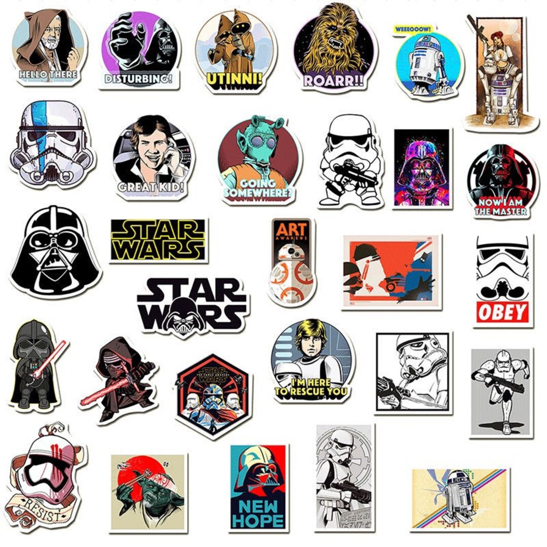 50 Pcs Star Wars Stickers Etsy