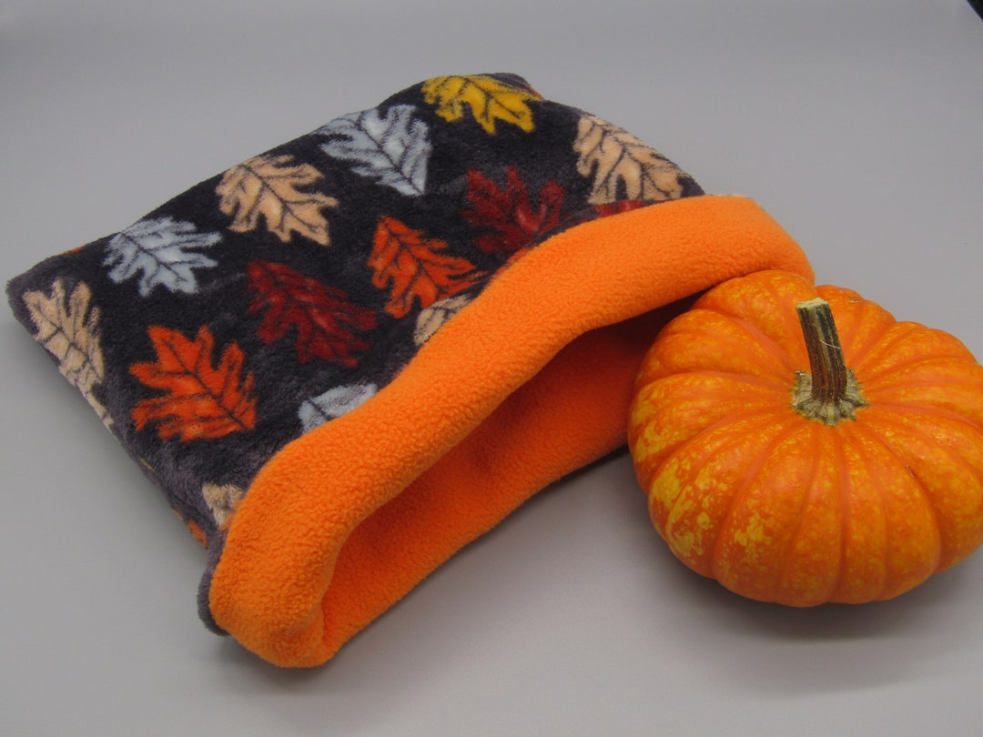 Fleece Snuggle Sack Multi Colored Fall Leaves on Gray Lush Fleece With