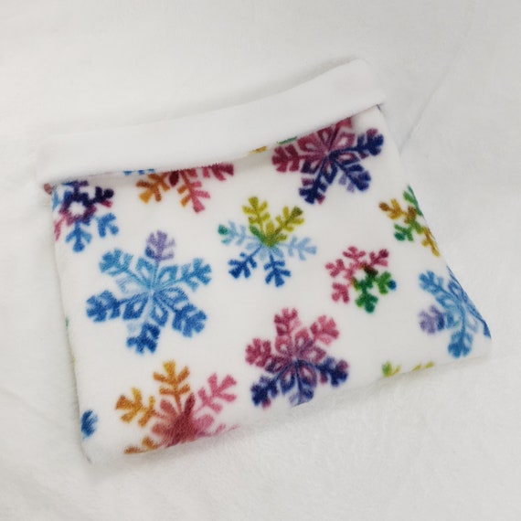 Fleece Snuggle Sack Rainbow snowflakes on white fleece with Etsy
