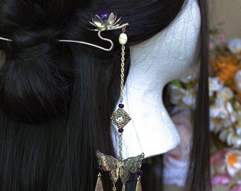 Silver Lotus Hair Stick