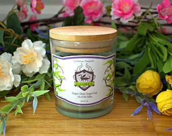 Sangre de dragón, fruta del dragón y lirio de los valles: vela de soja inspirada en el anime Diasomnia