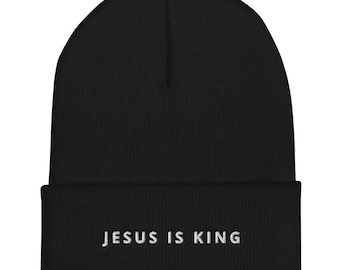 Jesus Is King Cuffed Beanie