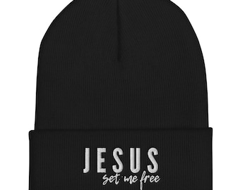 Jesus Set Me Free Cuffed Beanie