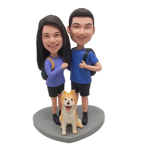 Custom couple bobble head, bobblehead couple,bobblehead wedding cake topper, wedding gifts with dog/cat(pets)