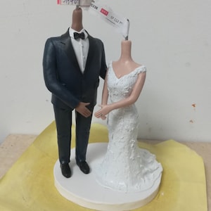 Custom Wedding Couple Bobbleheads, Bobble Head Gifts, anniversary gifts for couples ,anniversary gifts for parents,Wedding Cake Topper image 3