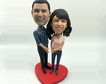 Custom  Wedding Couple Bobbleheads, Bobble Head Gifts, anniversary gifts for couples ,anniversary gifts for parents,Wedding Cake Topper