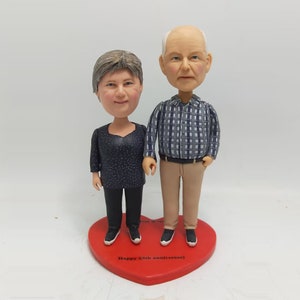 Custom Couple Bobbleheads, 50th Anniversary Gifts For Parents, Personalized Happy Couple Bobblehead, Custom Couple Christmas Bobbleheads