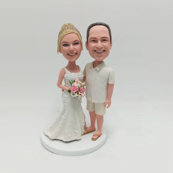 Custom  Wedding Couple Bobbleheads, Bobble Head Gifts, anniversary gifts for couples ,anniversary gifts for parents,Wedding Cake Topper
