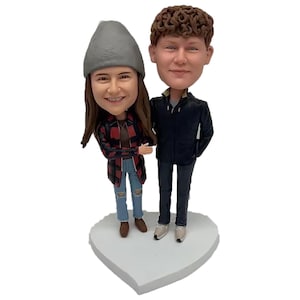 Custom Wedding Cake Topper, Personalized Bobblehead Couple, Custom Bobble Head For Bride And Groom, ,Fiance, Fiancee, Bridemaid, Groomsman