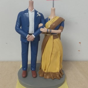 Custom Wedding Couple Bobbleheads, Bobble Head Gifts, anniversary gifts for couples ,anniversary gifts for parents,Wedding Cake Topper image 6