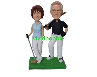 Custom golf couple bobbleheads,Custom Bobbleheads: Golf Star | Sport Custom Bobblehead | Bobbleheads as Unique Gifts for Birthday