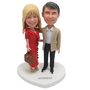 Bobblehead 50e anniversaire, souvenir couple doré personnalisé