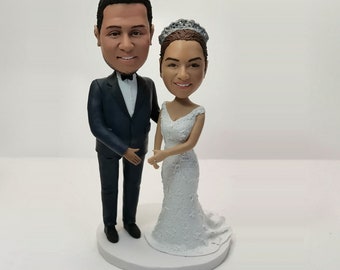 Custom  Wedding Couple Bobbleheads, Bobble Head Gifts, anniversary gifts for couples ,anniversary gifts for parents,Wedding Cake Topper