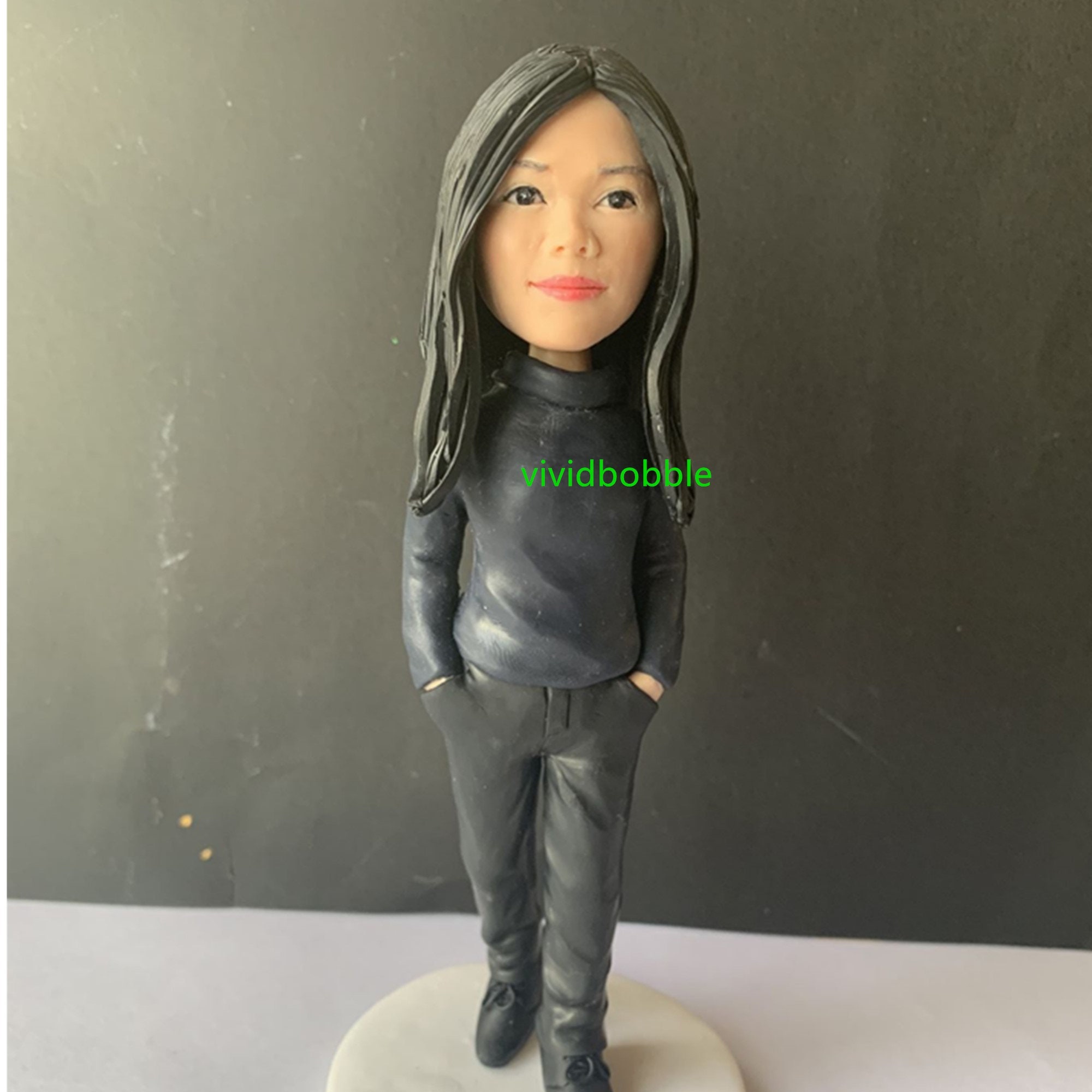 Custom femal boss bobbleheads,casual lady bobbleehads,Gorgeous Gal bobblehead with polymer clay,sexy elegant lady anniversary gift