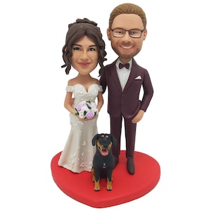 Custom Couple Bobblehead Figurine，Anniversary, Wedding, or Pet Gift