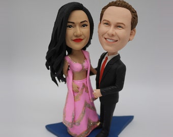 Custom  Wedding Couple Bobbleheads, Bobble Head Gifts, anniversary gifts for couples ,anniversary gifts for parents,Wedding Cake Topper