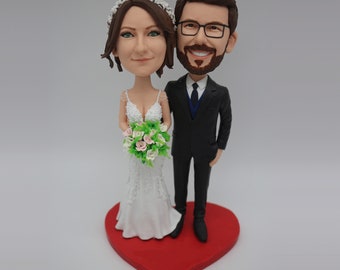 Custom  Wedding Couple Bobbleheads, Bobble Head Gifts, anniversary gifts for couples ,anniversary gifts for parents,Wedding Cake Topper
