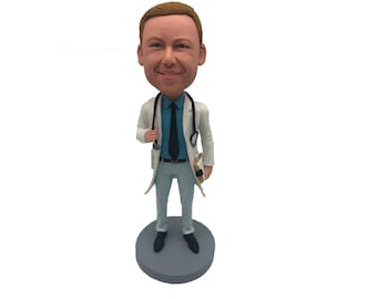 Custom Doctor Bobblehead，Personalized Polymer Clay Figurine