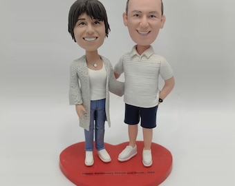 Custom Couple Bobbleheads, 50th Anniversary Gifts For Parents, Personalized Happy Couple Bobblehead, Custom Couple Christmas Bobbleheads