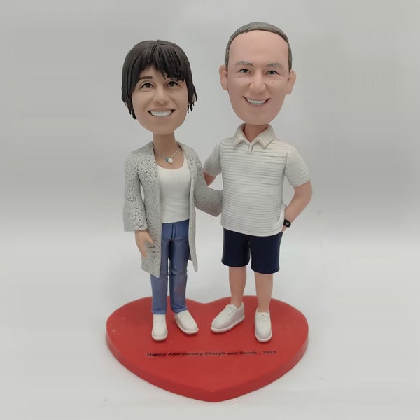 Custom Couple Bobbleheads, 50th Anniversary Gifts For Parents, Personalized Happy Couple Bobblehead, Custom Couple Christmas Bobbleheads