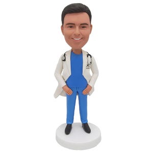 Custom Medical Doctor Bobblehead Figurines With Stethoscope, gifts for Doctors/father&#39;s day, Birthday Gifts For Doctor, Surgeon, Dentist