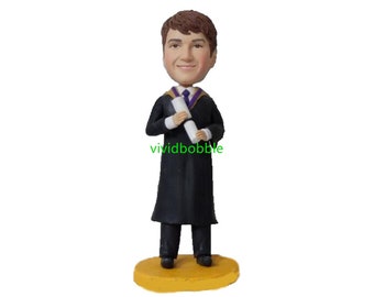 Figurine de remise des diplômes personnalisée, cadeau personnalisé en pâte polymère