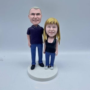 Custom Couple Bobblehead, Personalized Wedding Anniversary Gift,
