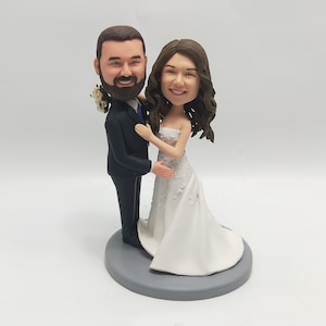 Custom Bobblehead Wedding Cake Topper, Personalized Wedding Cake Bobbleheads, Custom Figurine Wedding Cake Topper, Custom Wedding Bobblehead