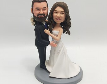 Custom Bobblehead Wedding Cake Topper, Personalized Wedding Cake Bobbleheads, Custom Figurine Wedding Cake Topper, Custom Wedding Bobblehead