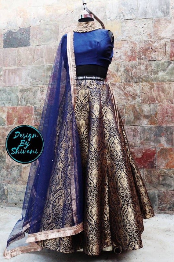 Brocade Velevt Lehenga Set Ceremony Lehenga Engagement | Etsy