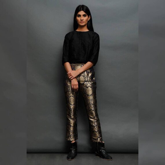 Brocade Pants Silk Pants Silk Trousers 