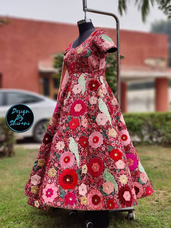 Buy Kalamkari Pattu Dress Indian Traditional Dress Party Wear Gown Floor  Length Gown Online in India - Etsy