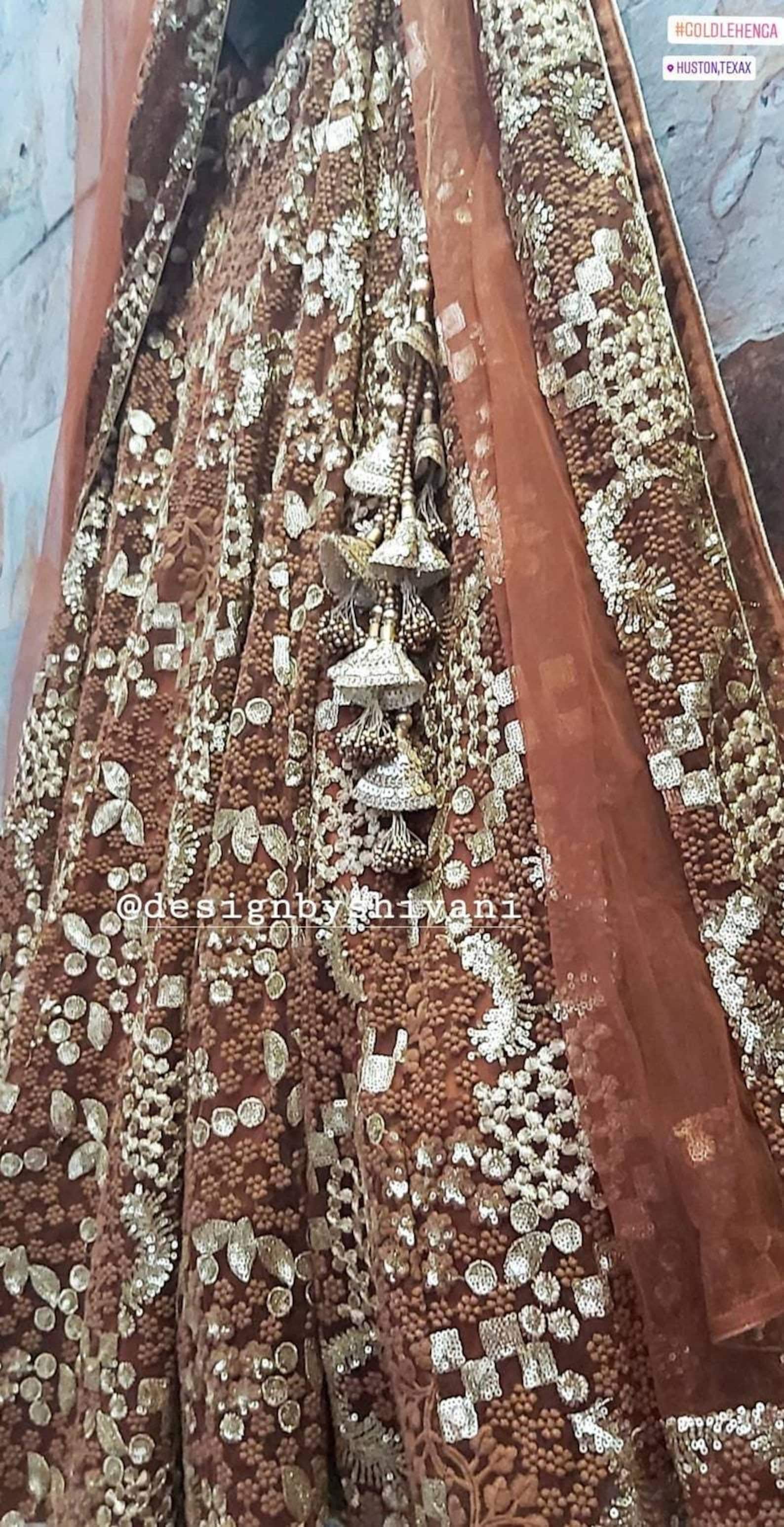 Copper Bridal Lehenga Copper Wedding Dresse Wedding Lehenga Etsy