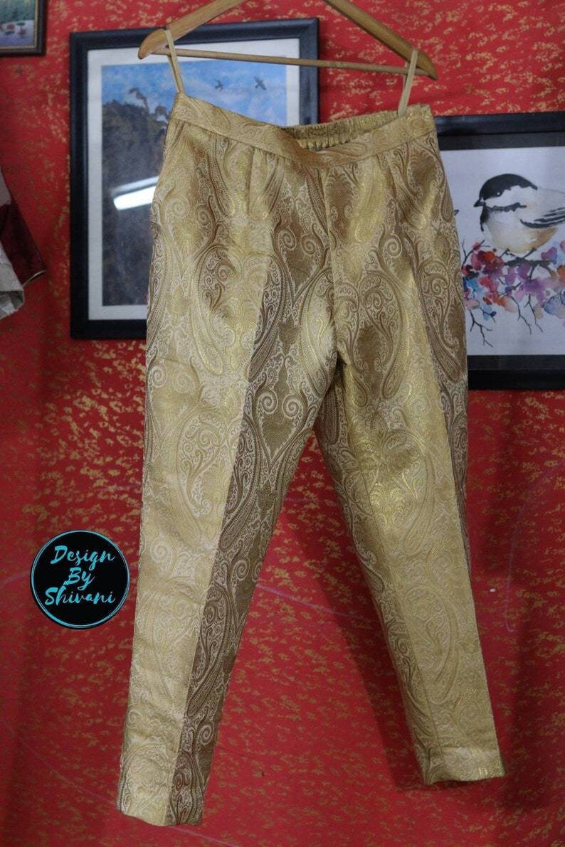 Brocade Pants - Silk Trousers