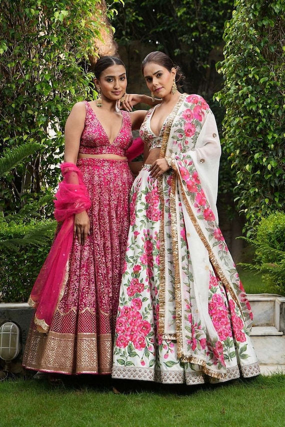 Floral sabyasachi lehenga best sale