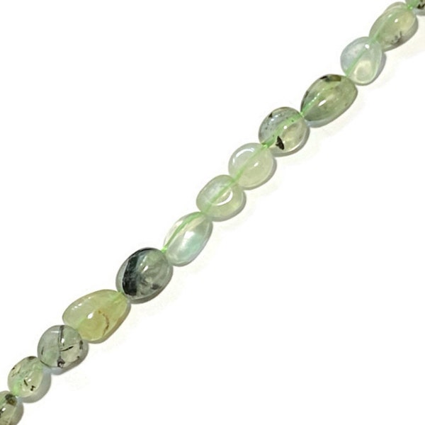 Grade A Natural Prehnite Tumble Irregular Pebble Beads Approx 8 x 10mm - 1 strand Approx 39 beads