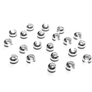 50x 3mm 925 Sterling Silver Crimp Covers - Suitable For Jewellery Making Crimping Knot Cover