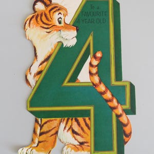 Vintage 4th Birthday Card