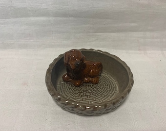 vintage Wade red setter puppy Wade red setter pin tray 79x72mm Vintage WADE pin tray vintage trinket dish Wade red setter trinket dish