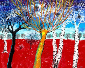 Modern Birch Forest Artwork – Custom Art Print