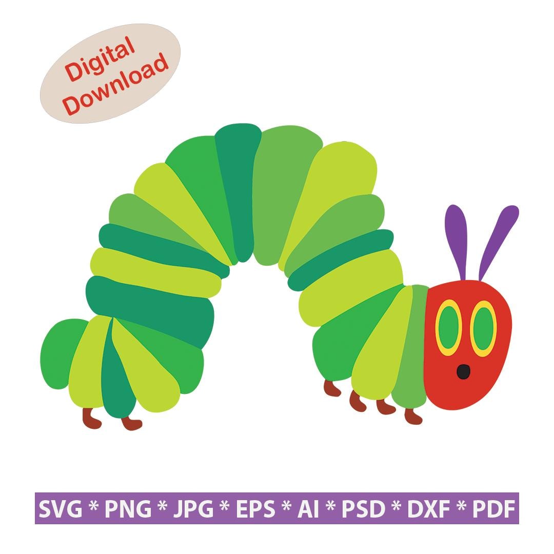 The Very Hungry Caterpillar PNG | Eric Carle Digital File for First ...