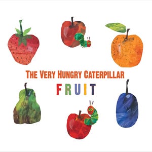 The Very Hungry Caterpillar Clipart PNG, Fruits Transparent Edition Digital Download for Crafting and Design