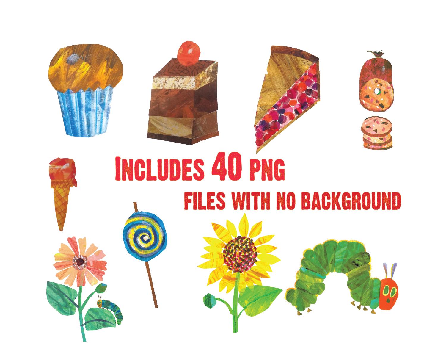 The Very Hungry Caterpillar Clipart PNG Transparent Digital Download - Etsy