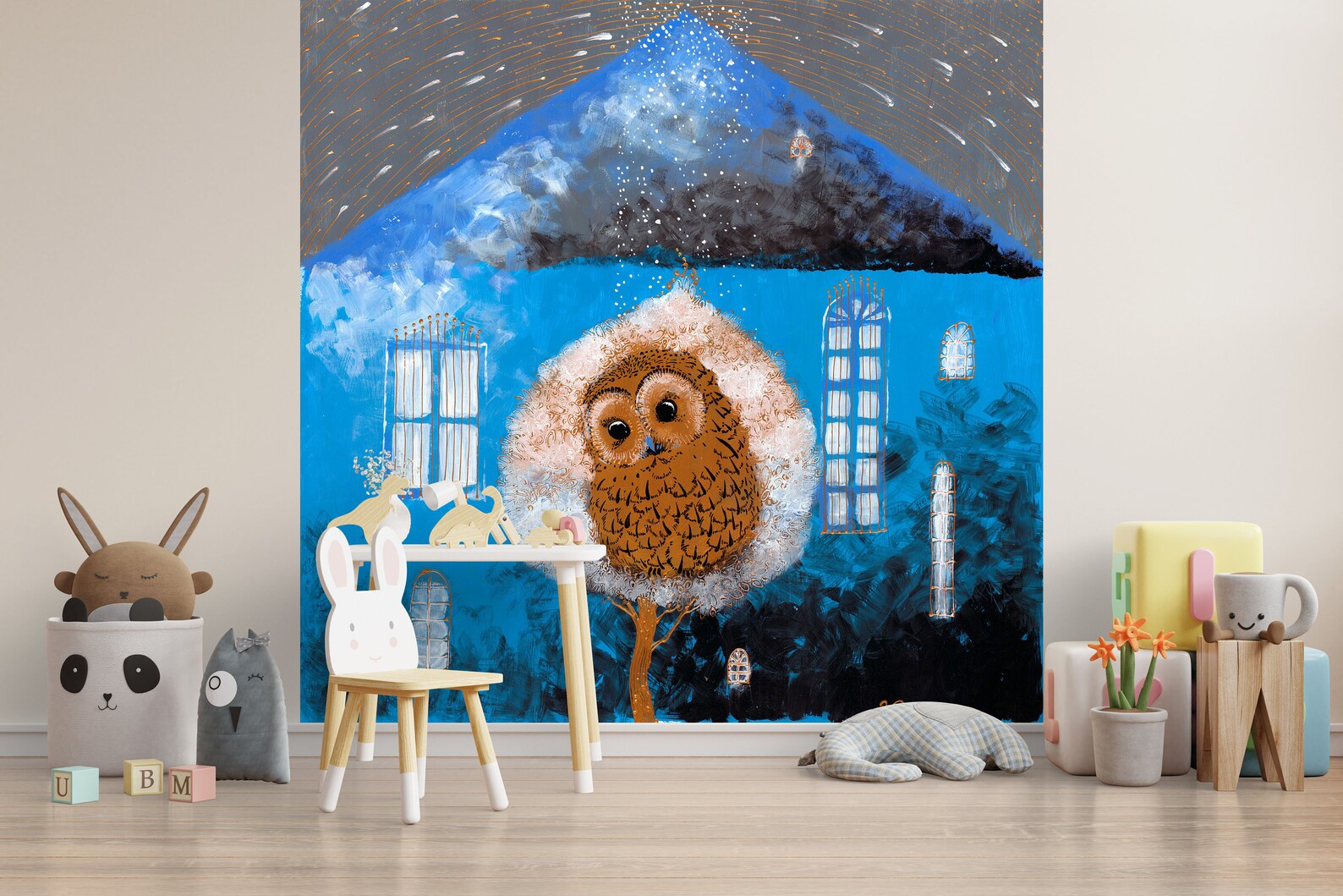 Owl painting print owl wall art extra large wall art Etsy