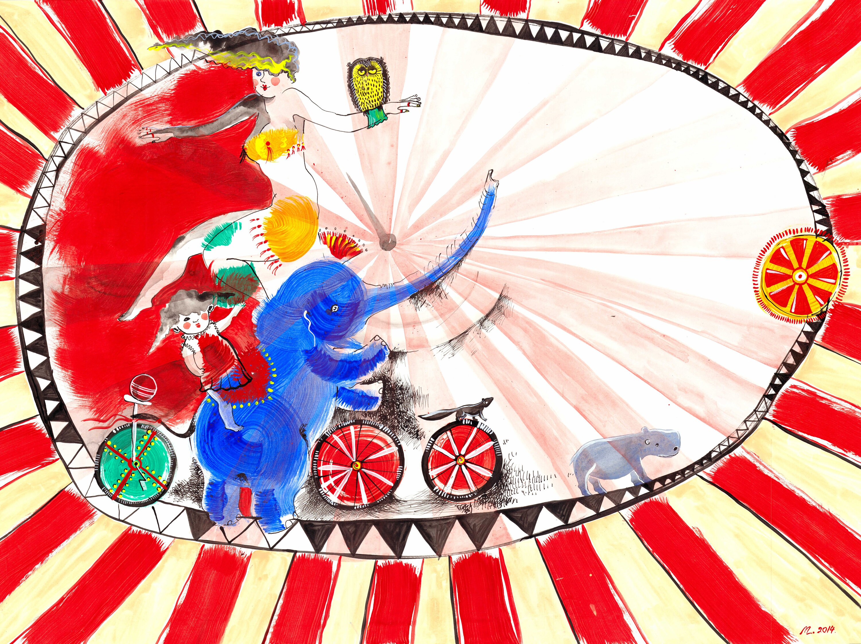 Circus painting print circus performance wall art kids room Etsy